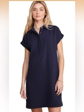 Vineyard Vines Nautical Navy Gauze Shirtdress small